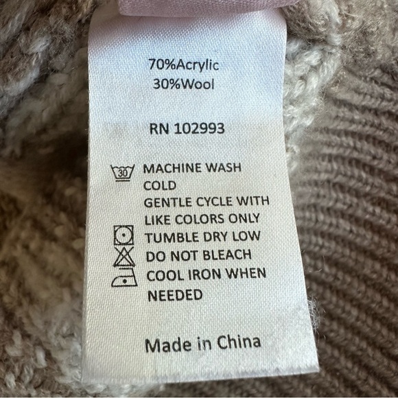 Adam Lippes Collective Fair Isle Wool Blend Crew Neck Sweater Cream Brown Large - Picture 10 of 10